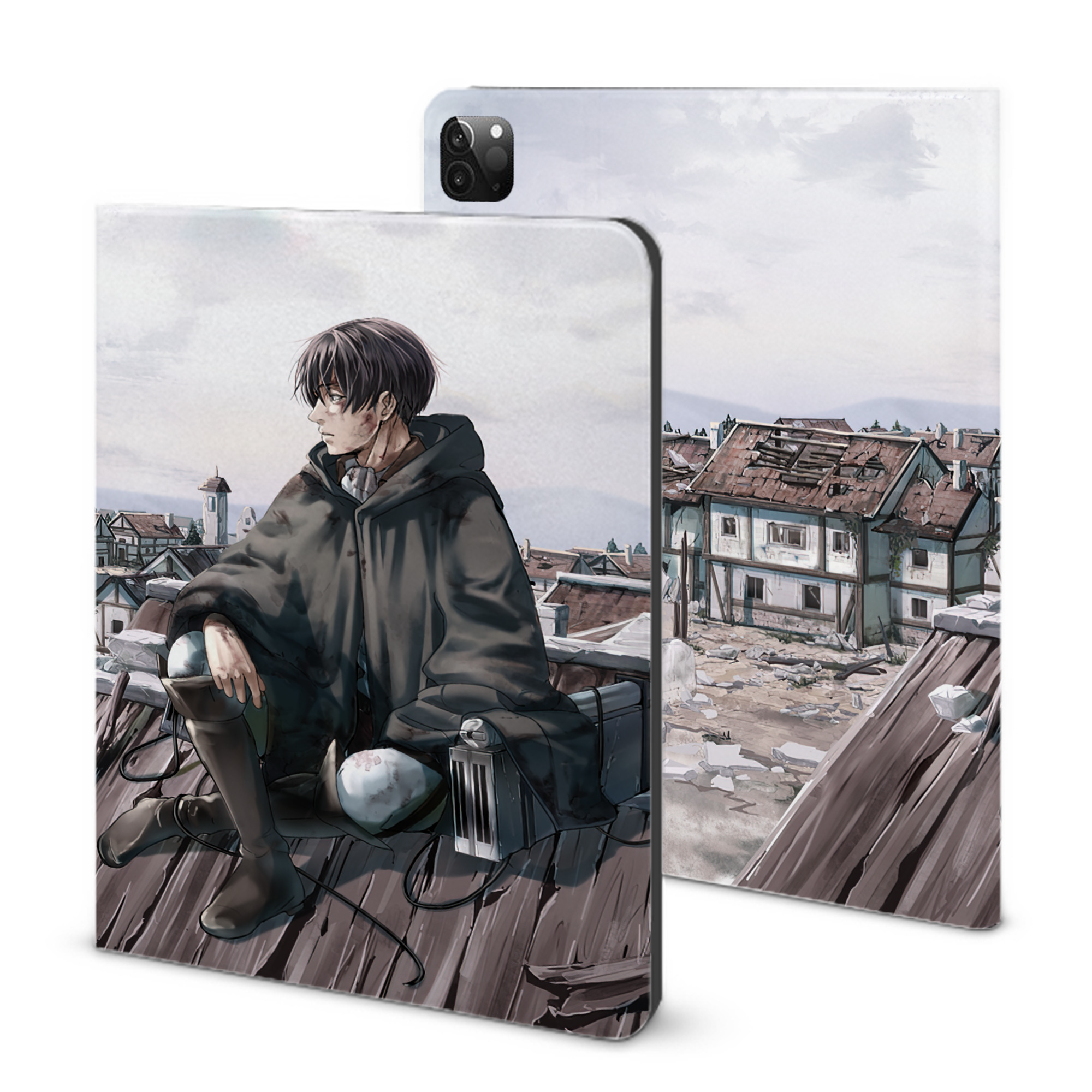 （画像用） 進撃の巨人 Attack on Titan IPadケース ペンホルダー付き ブックスタイルデザイン